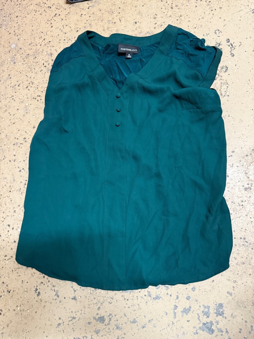Fortune + Ivy Teal Short-Sleeve Button-Front Casual Shirt